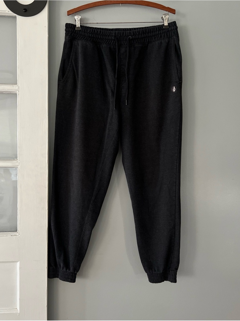 Volcom True To This Sweatpants Men’s L Charcoal Black Fleece Jogger Lounge Pants